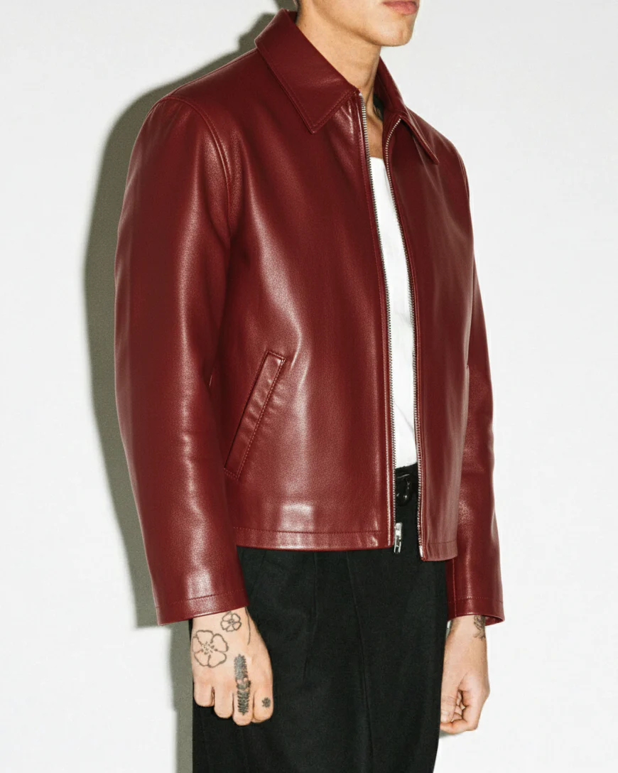 CHERRY LUXE LEATHER JACKET - Image 4